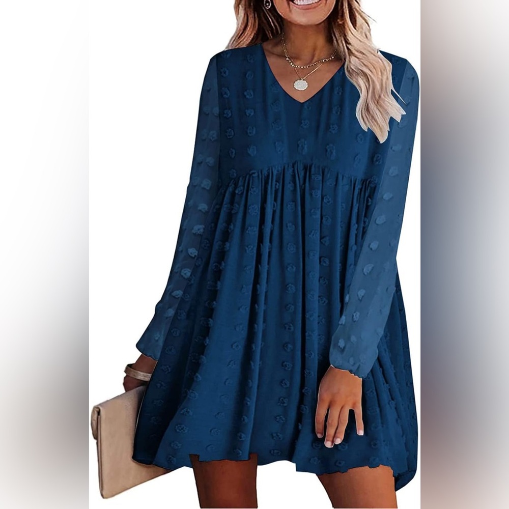 Kirundo Navy Blue Babydoll Dress